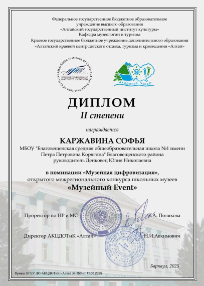 Итоги конкурса школьных музеев «Музейный EVENT».